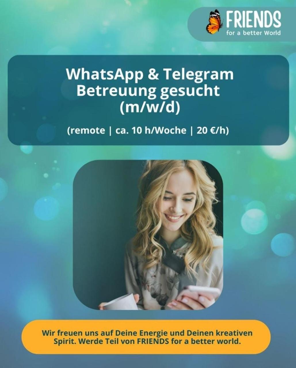 WhatsApp & Telegram Betreuung gesucht